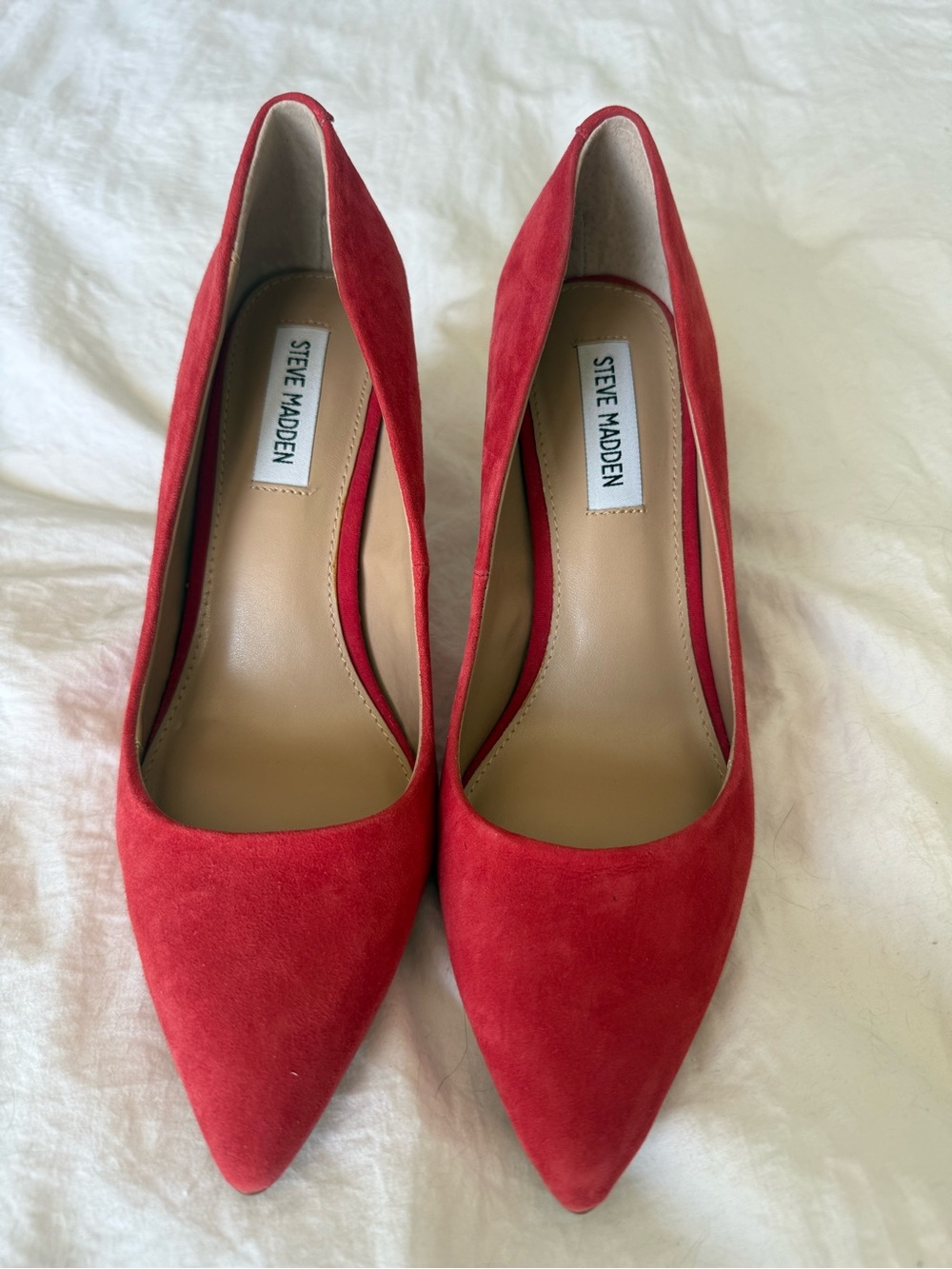 Steve Madden Red Suede Pointed Toe Pumps